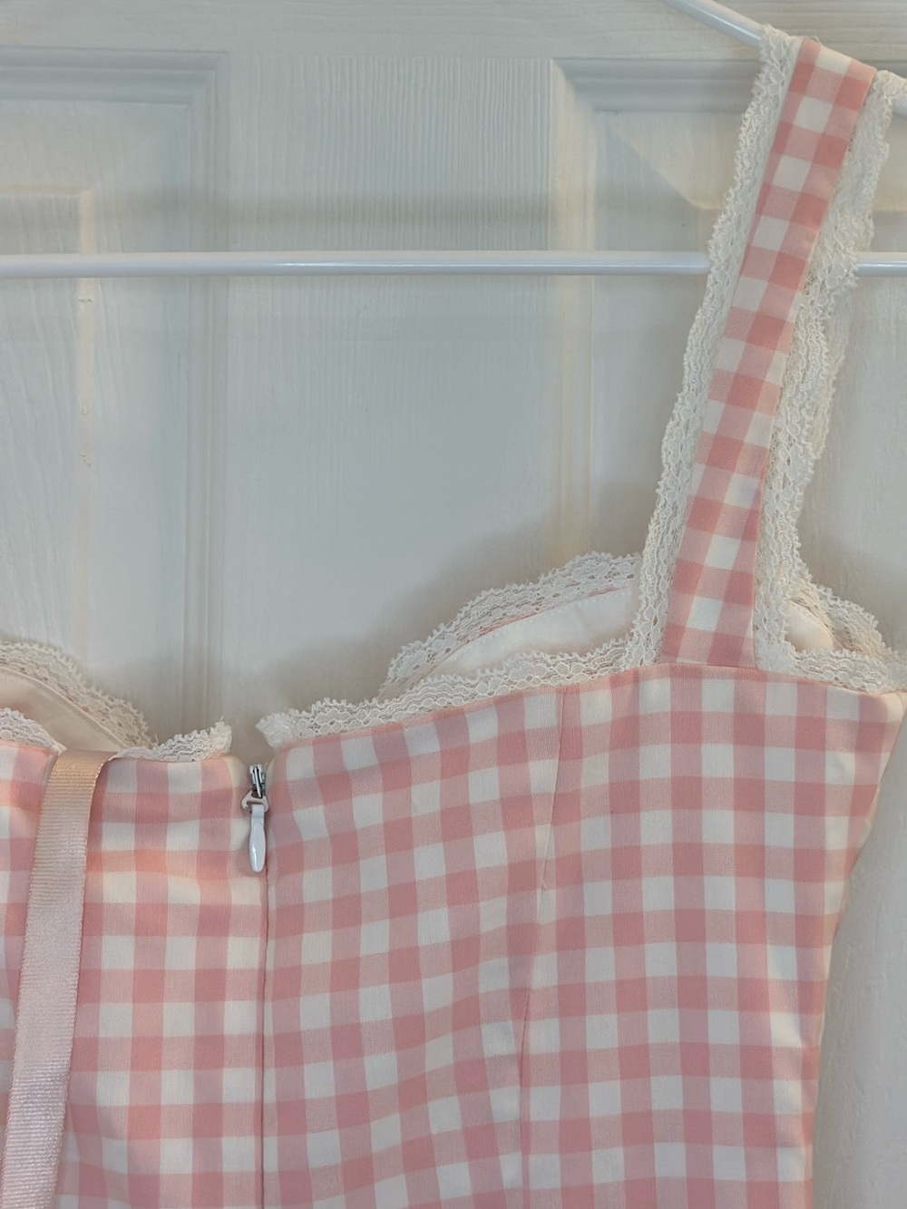 House of CB Brigitte Strawberry Shortcake Gingham Corset Mini Dress size medium - Picture 10 of 11